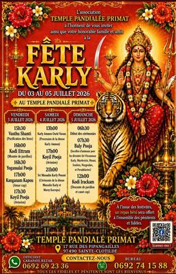 Fête Karly à Saint-Denis au Temple Pandialée Primat 