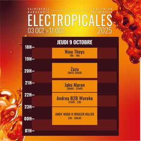 Programme Electropicales - Le jeudi