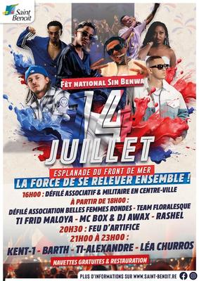 Fête nationale à Saint-Benoît - Feu d'artifice au programme