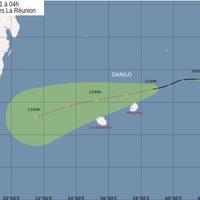 Tempête Danilo - Prévisions de trajectoire - La Réunion