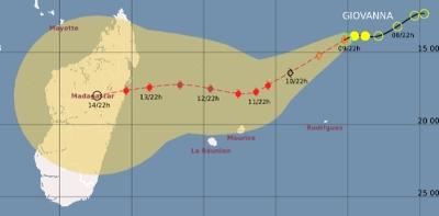 Prévisions : Giovanna est un cyclone dans 48h (selon Météo France)