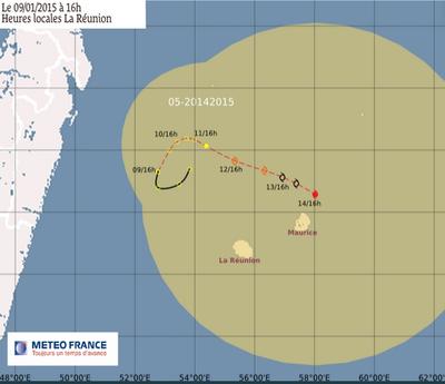 Prévisions de trajectoire du système dépressionnaire