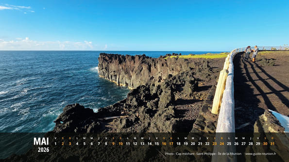 Calendrier Mai 2026 - Île de la Réunion