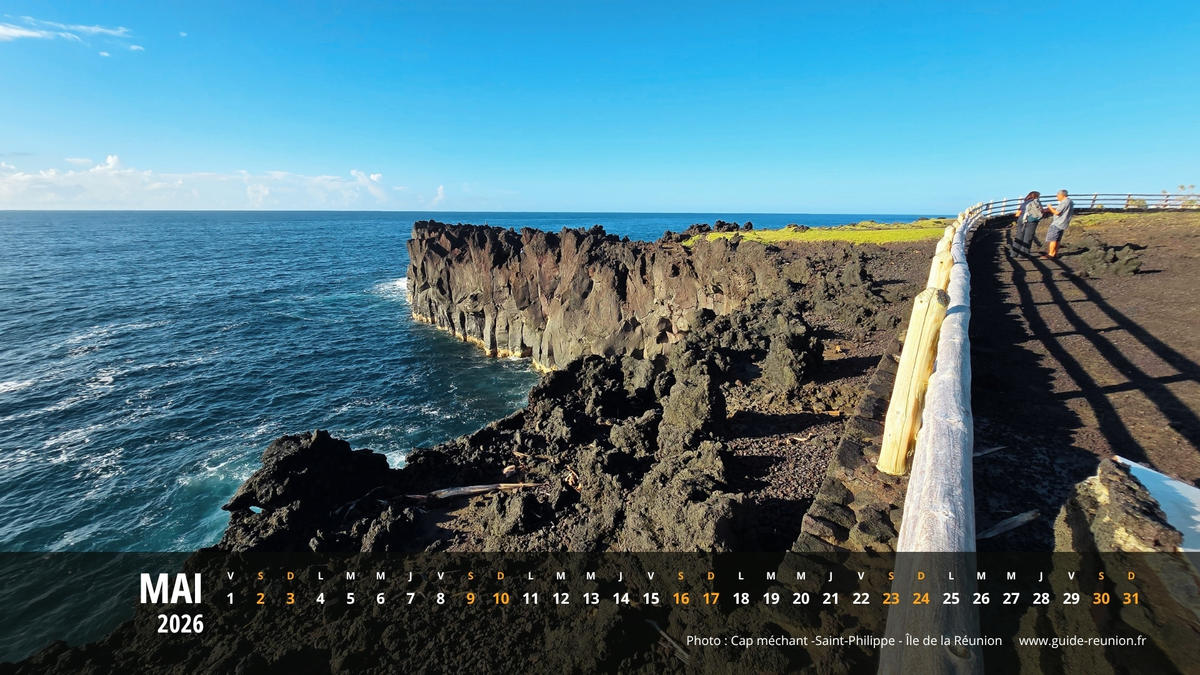 Calendrier Mai 2026 - Île de la Réunion