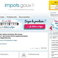 Capture d'écran du site impots.gouv (le 21 avril) avec à la Une : la déclaration des revenus en ligne
