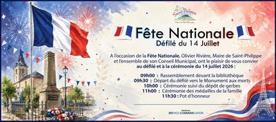 Fête nationale et cérémonie du 14 juillet à Saint-Philippe