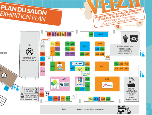 Programme et plan du salon du tourisme et des loisirs à La Réunion