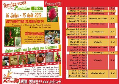 Rendz-Vosu à la Plantation Mélissa du 16 juillet au 15 août 2012