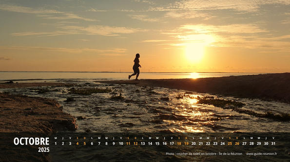 Calendrier Octobre 2025 - Île de la Réunion