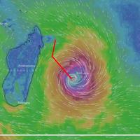 Prévision cyclone entre Mada et La Réunion le dimanche 18 mars 2018