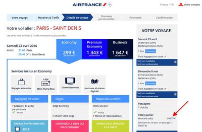 Test billet d'avion pas cher Air France (Février 2016)