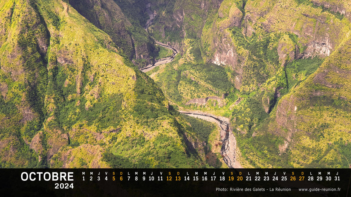 Calendrier Octobre 2024 - Île de la Réunion