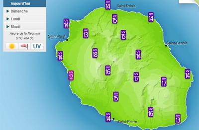 La météo des index UV à La Réunion