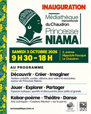 Inauguration de la médiathèque Princesse Niama au Chaudron
