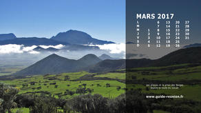 Calendrier Mars 2017 - Ile de la Réunion