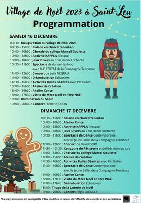 Programme Marché de Noël à Saint-Leu
