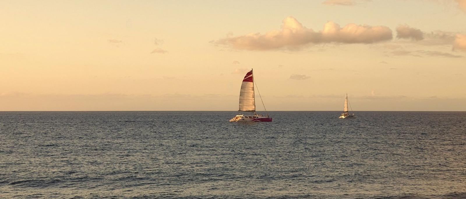 Balade en mer à La Réunion - Catamaran et coucher de soleil