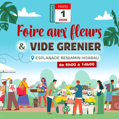 Vide Grenier et foire aux fleurs et du Jardin au Tampon - Affiche