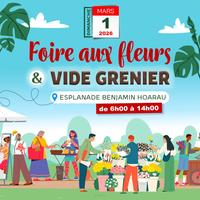 Vide Grenier et foire aux fleurs et du Jardin au Tampon - Affiche