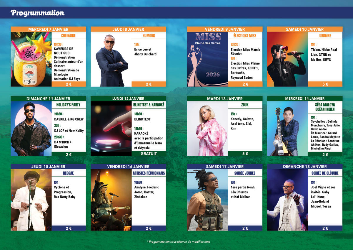 Miel Vert Programme 2026