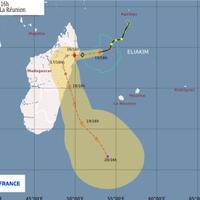 Tempête ELIAKIM - Prévisions de trajectoire de Météo France du 15 mars 2018 à 16h