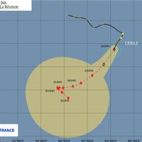 Cyclone Cebile, Océan Indien