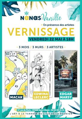 Exposition 3 mois, 3 murs, 3 artistes à Nanas Vanille - Saint-Denis de La Réunion