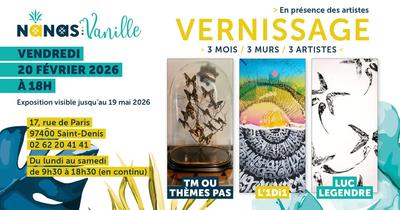 Exposition 3 mois, 3 murs, 3 artistes à Nanas Vanille - Saint-Denis de La Réunion