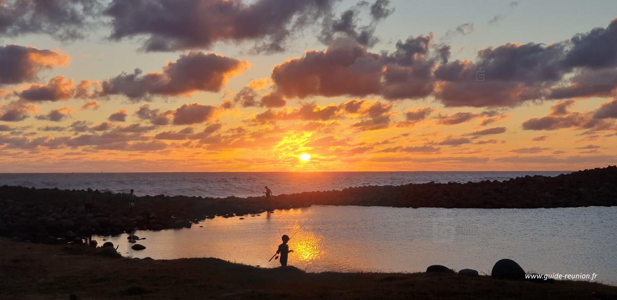 Coucher de soleil à l'Etang du Gol à Saint-Louis - La Réunion