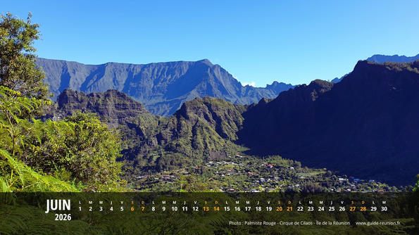 Calendrier Juin 2026 - Île de la Réunion