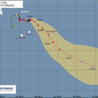 Cyclone Bansi - Prévisions Météo France du 13 janvier 2015 à 16h