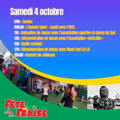Programme de la fête de la fraise - samedi