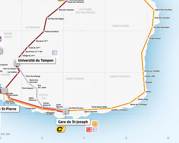 Plan du réseau Car Jaunes - Secteur Sud Est