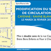 Rue de la Cayenne à Saint-Pierre à double sens à partir du 26 février 2013