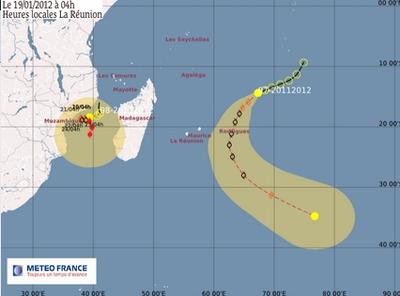 Systèmes dépressionnaires dans l'Océan Indien (Météo France)