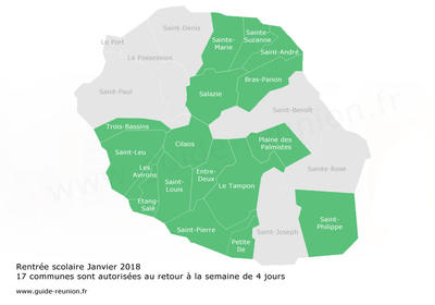 Semaine de 4 jours à la Réunion : carte