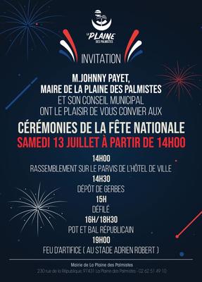 Fête nationale du 14 juillet à La Plaine des Palmistes