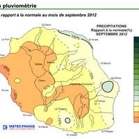 Pluviométrie en septembre 2012 à la Réunion