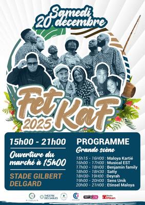 Affiche de la fèt Kaf à l'Etang-Salé Fête du 20 décembre / Fèt kaf à l'Etang-Salé / La Réunion (974)