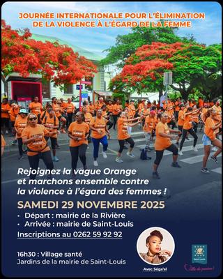 Vague Orange- Marche contre les violences faites aux femmes à Saint-Louis (974)