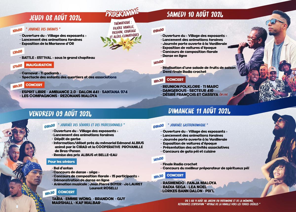 Programme de la fête de la Vanille