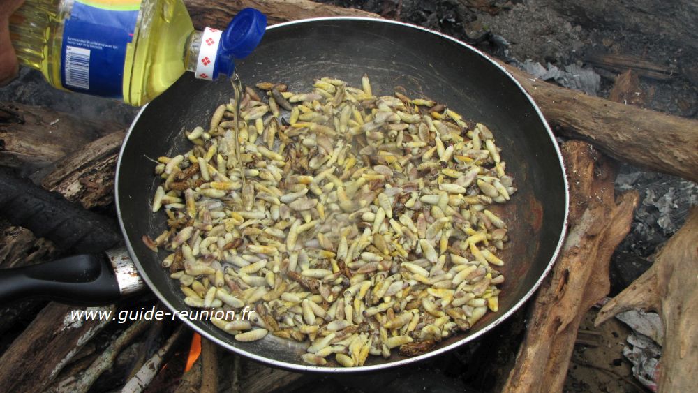 Recette des larves de guêpes frites de La Réunion