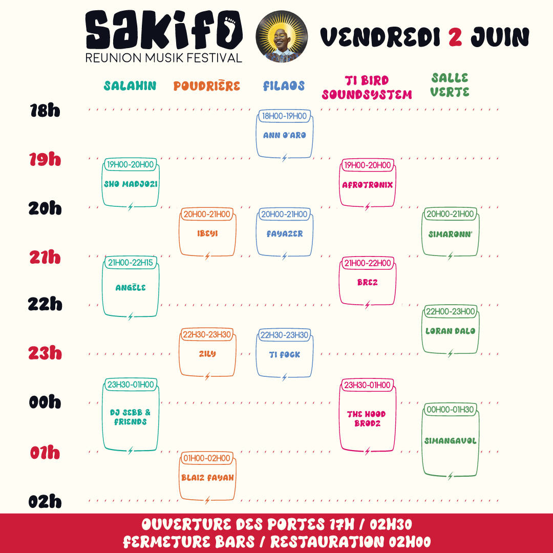 Programme Sakifo 2022 - vendredi